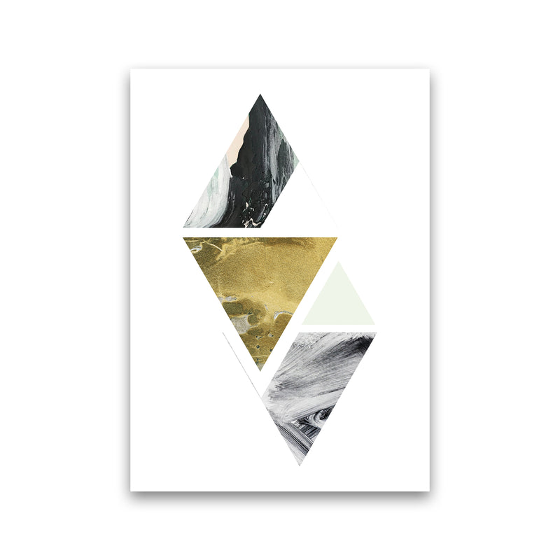 Green Marble Triangles Abstract  Art Print by Pixy Paper Print Only