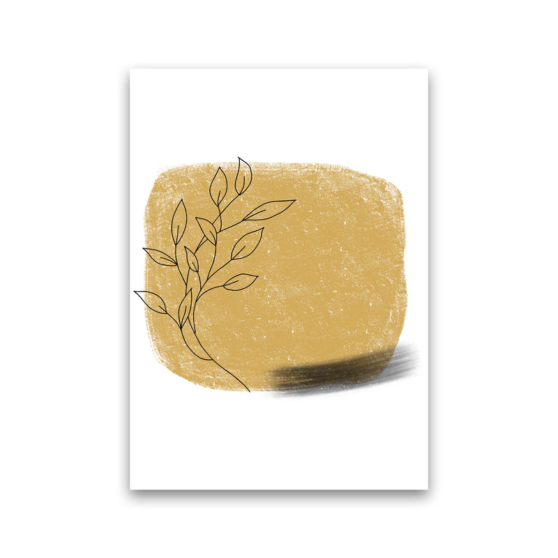 Dalia Chalk Gold Floral Square  Art Print by Pixy Paper Print Only