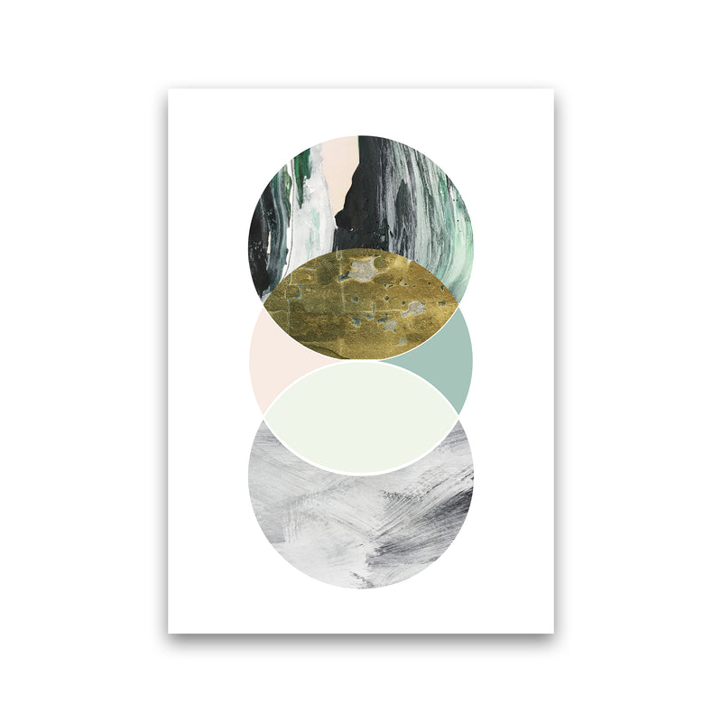 Green Marble Circles Abstract  Art Print by Pixy Paper Print Only