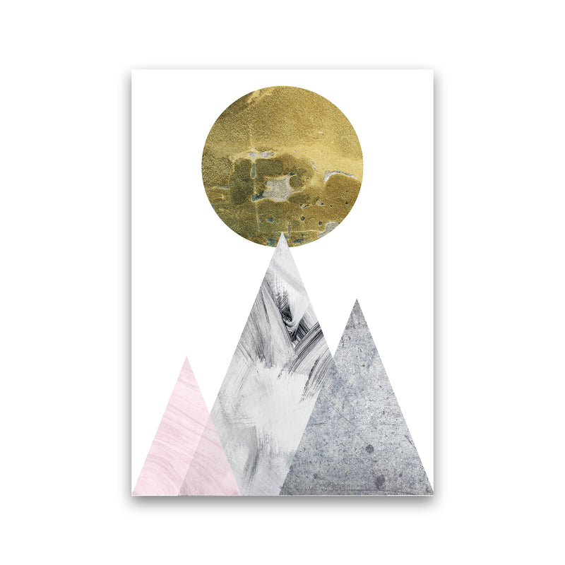 Luna Gold Moon And Mountains  Art Print by Pixy Paper Print Only