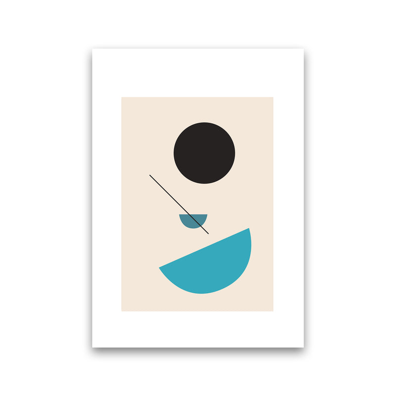 Mita Teal Abstract Shapes N2  Art Print by Pixy Paper Print Only
