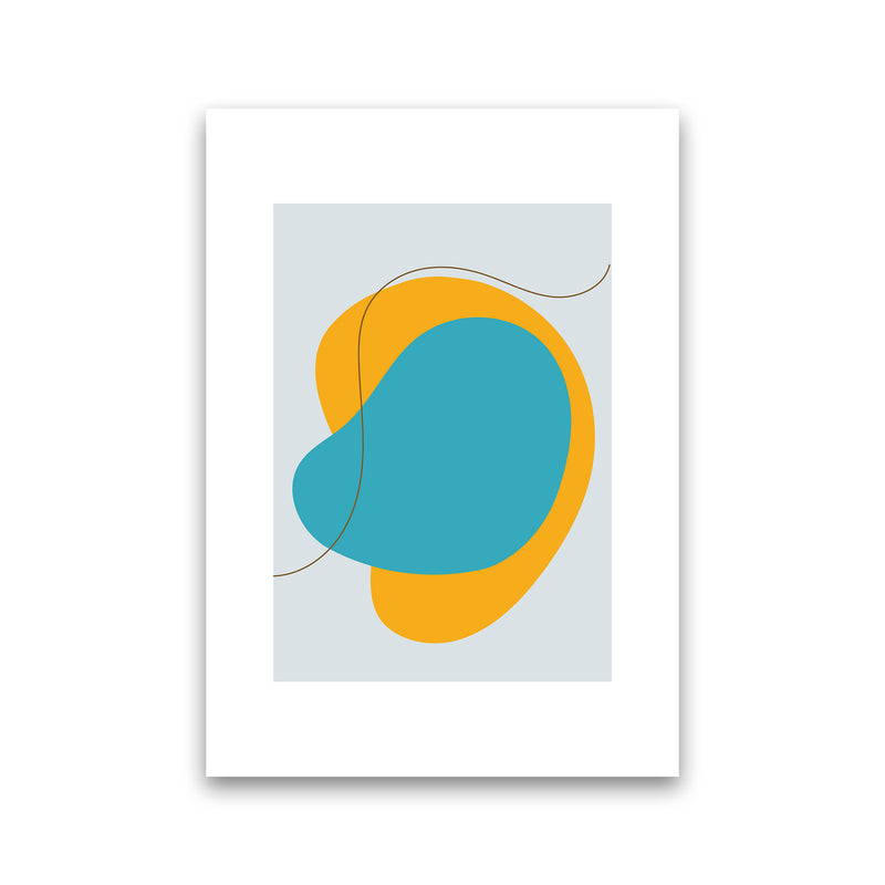 Mita Teal Bold Abstract N22  Art Print by Pixy Paper Print Only