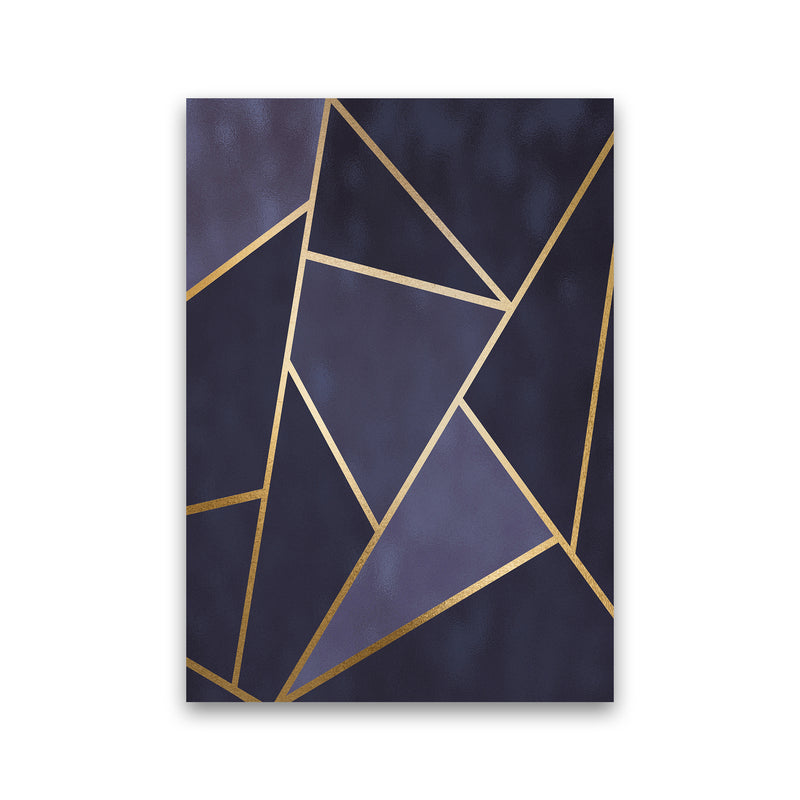 Lux Navy And Gold Geo Print  Art Print by Pixy Paper Print Only