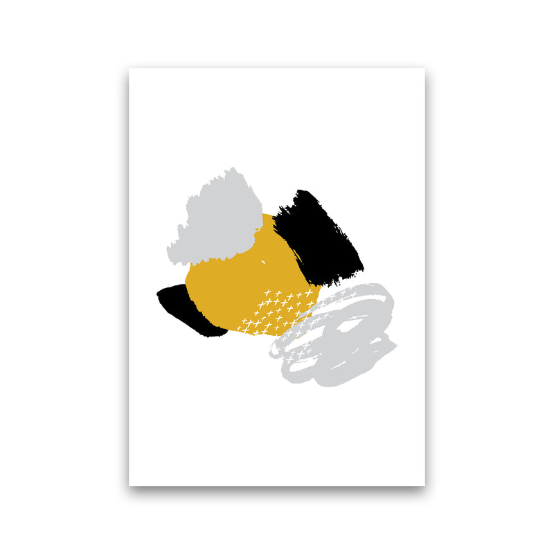 Mismatch Mustard And Black  Art Print by Pixy Paper Print Only