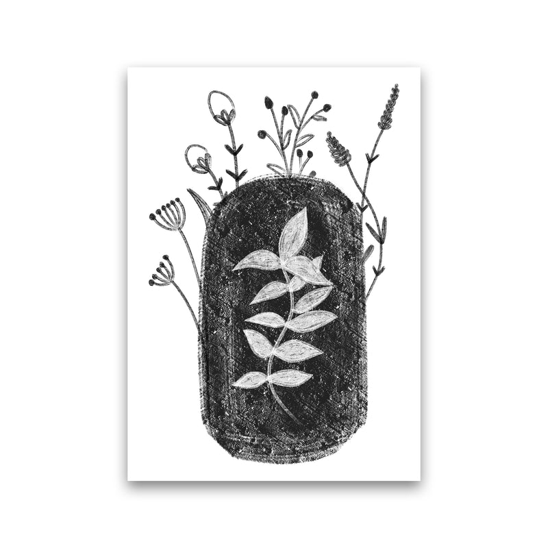 Dalia Chalk Black Floral  Art Print by Pixy Paper Print Only