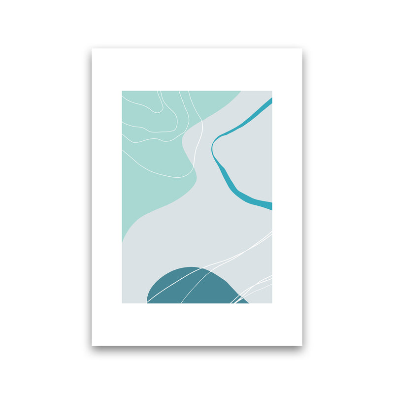 Mita Teal Abstract N17  Art Print by Pixy Paper Print Only