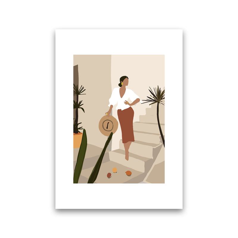 Mica Girl On Stairs N8  Art Print by Pixy Paper Print Only