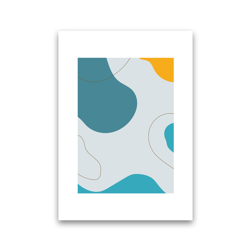 Mita Teal Abstract N16  Art Print by Pixy Paper Print Only