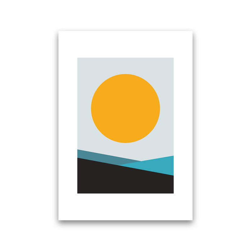 Mita Teal Big Sun N6  Art Print by Pixy Paper Print Only