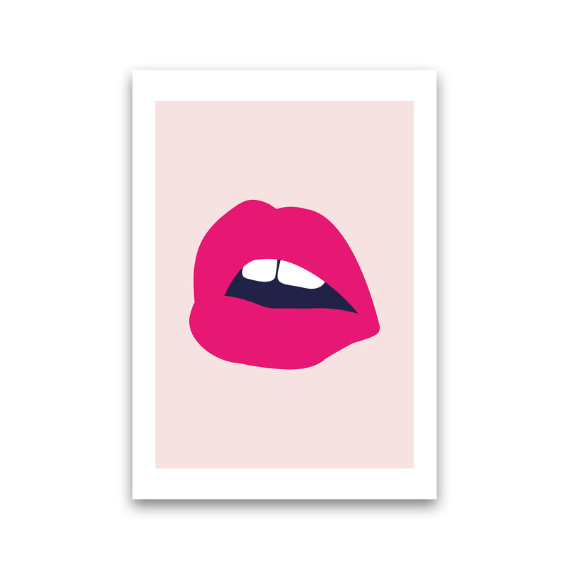 Pink Lips Salmon Back  Art Print by Pixy Paper Print Only