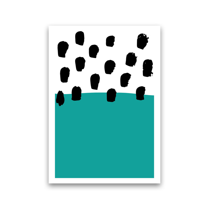 Teal Polka Neon Funk  Art Print by Pixy Paper Print Only