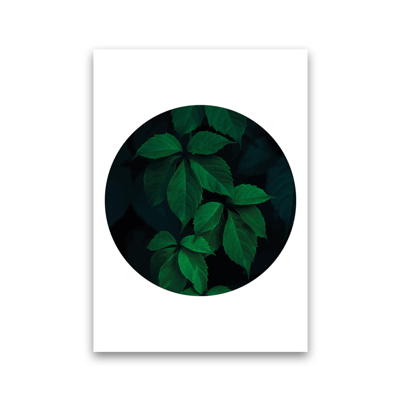 Deep Green Leaf Circle  Art Print by Pixy Paper Print Only