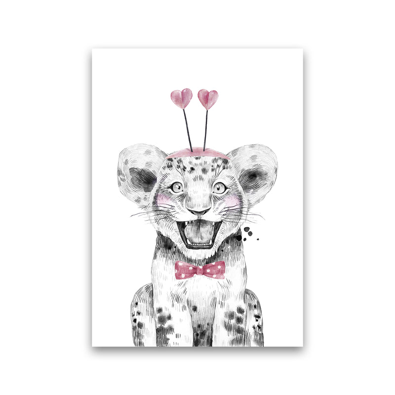 Safari Babies Tiger With Heart Hat  Art Print by Pixy Paper Print Only