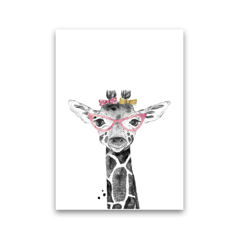 Safari Babies Giraffe With Glasses  Art Print by Pixy Paper Print Only