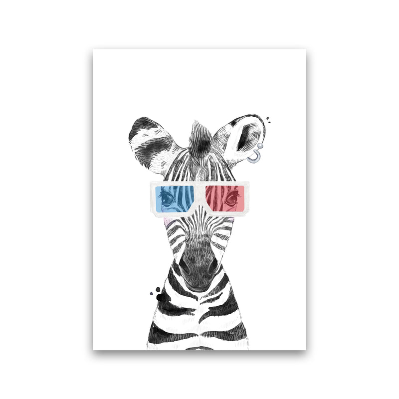 Safari Babies Zebra With Glasses  Art Print by Pixy Paper Print Only