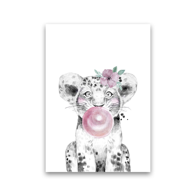 Safari Babies Tiger With Bubble  Art Print by Pixy Paper Print Only