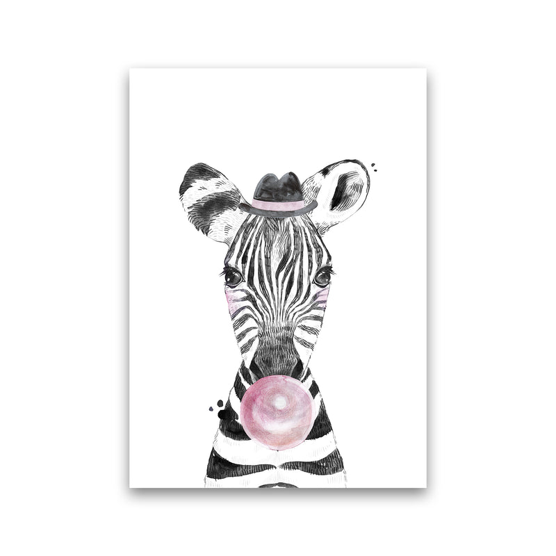 Safari Babies Zebra With Bubble  Art Print by Pixy Paper Print Only