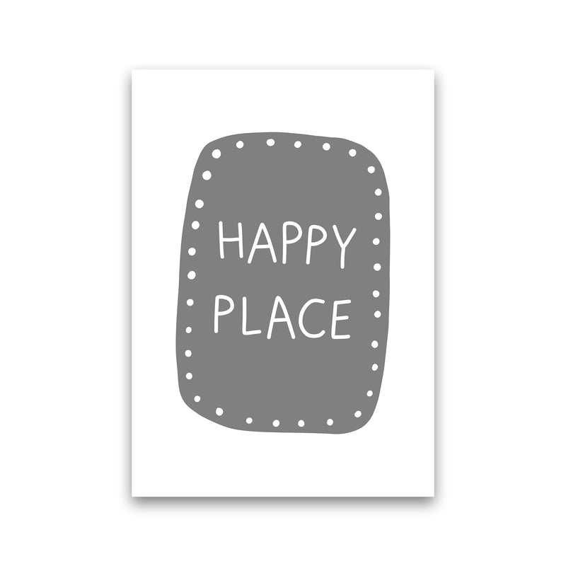 Happy Place Super Scandi Grey  Art Print by Pixy Paper Print Only
