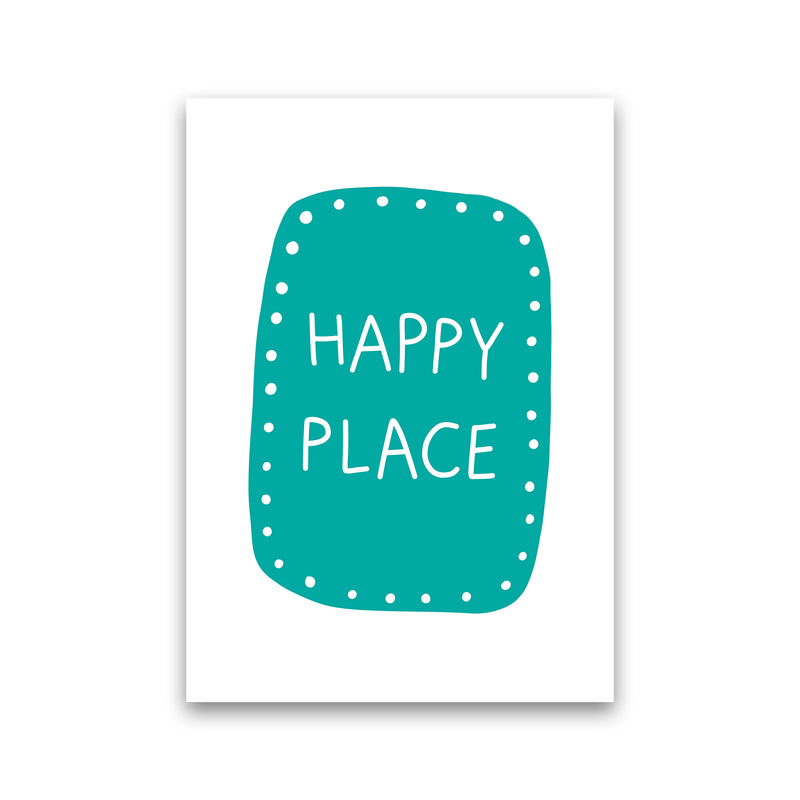 Happy Place Teal Super Scandi  Art Print by Pixy Paper Print Only