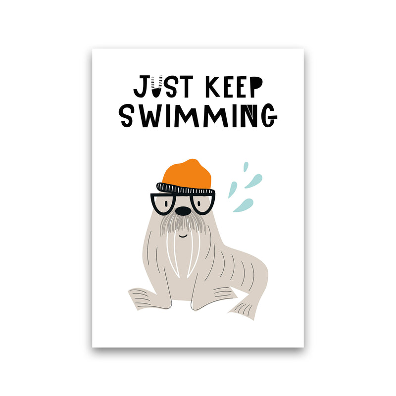 Just Keep Swimming Animal Pop  Art Print by Pixy Paper Print Only