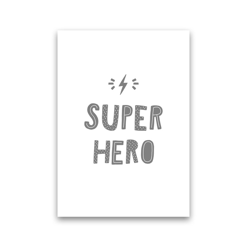 Super Hero Grey Super Scandi  Art Print by Pixy Paper Print Only
