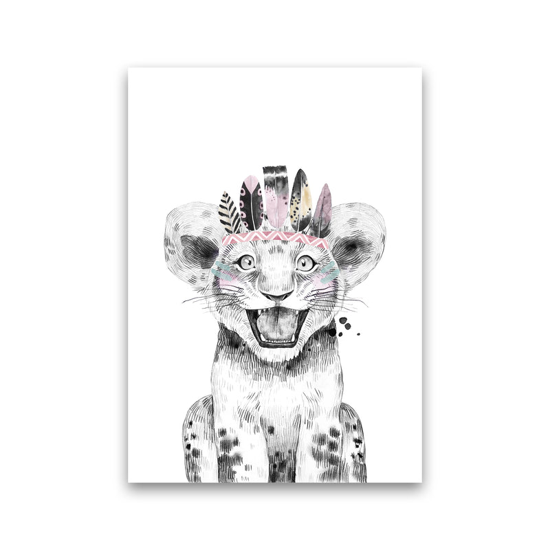 Safari Babies Tiger Feathers  Art Print by Pixy Paper Print Only