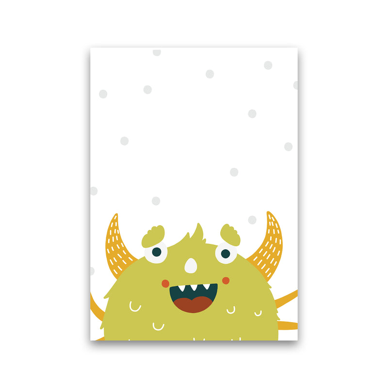 Little Monsters Green Happy  Art Print by Pixy Paper Print Only