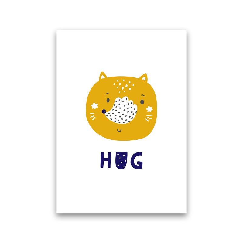 Fox Hug Navy Super Scandi  Art Print by Pixy Paper Print Only