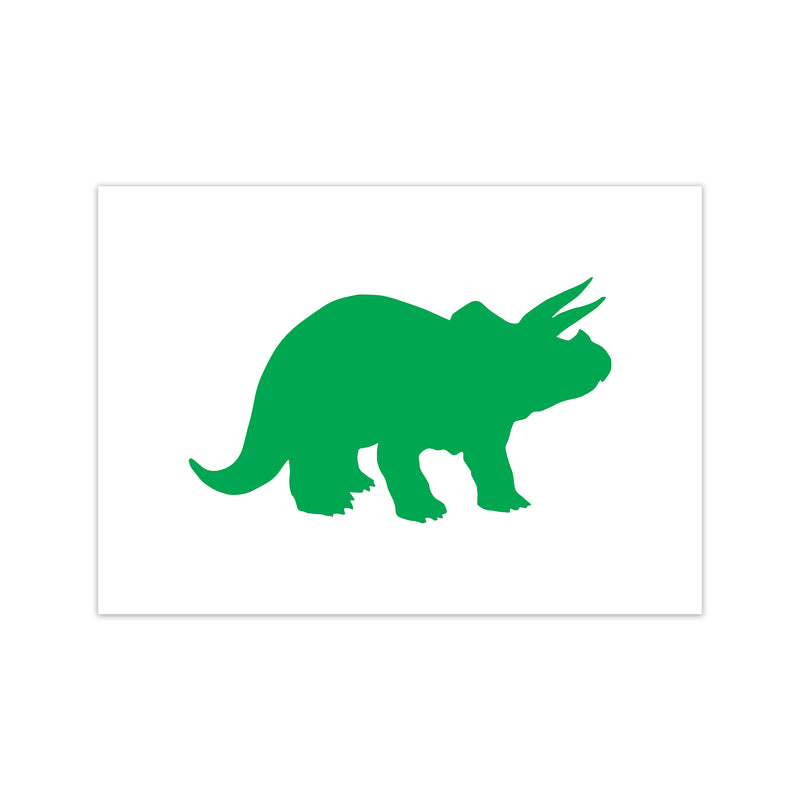 Triceratops Green  Art Print by Pixy Paper Print Only