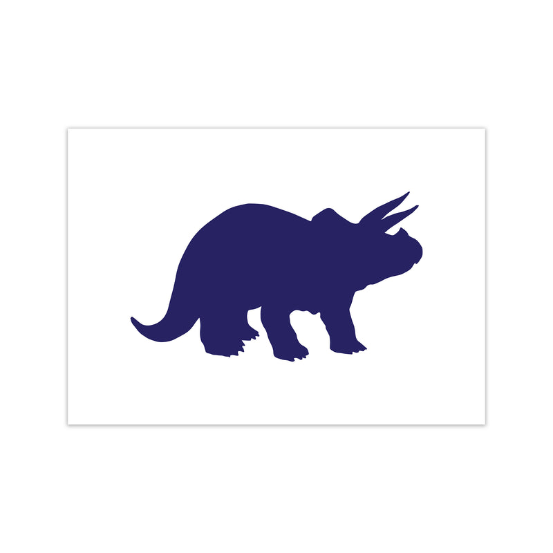 Triceratops Navy  Art Print by Pixy Paper Print Only