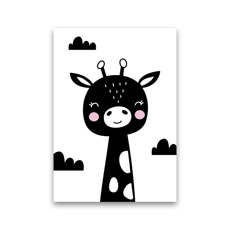 Giraffe Black  Art Print by Pixy Paper Print Only