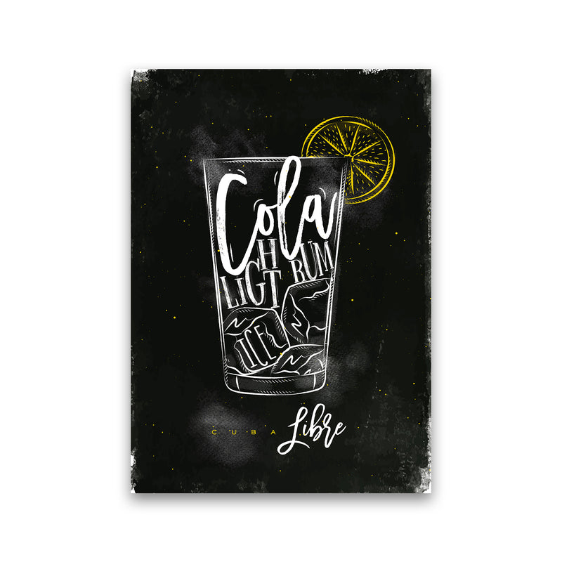 Cuba Libre Cocktail Black  Art Print by Pixy Paper Print Only