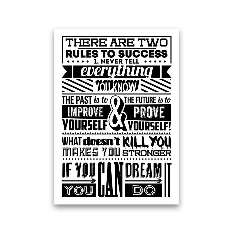 Rules To Success Vintage  Art Print by Pixy Paper Print Only