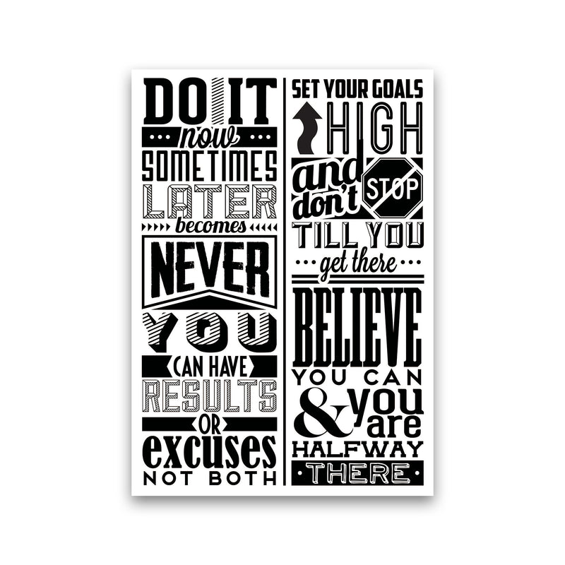 Do It Now Vintage  Art Print by Pixy Paper Print Only