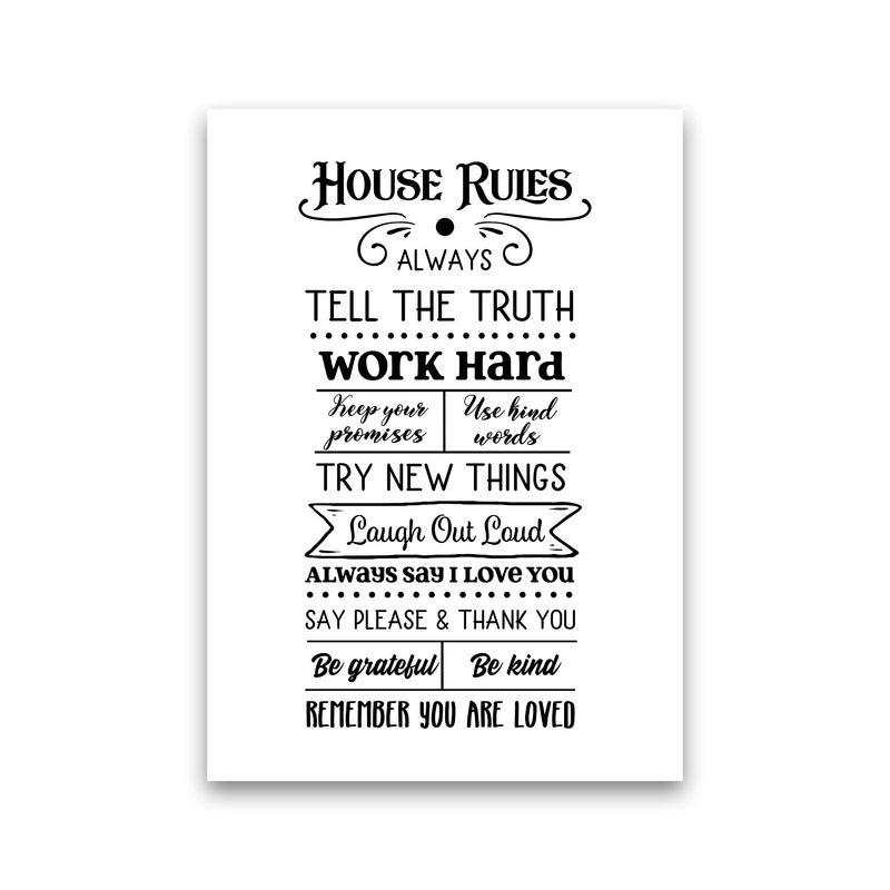 House Rules  Art Print by Pixy Paper Print Only