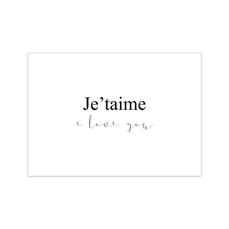Je'Taime  Art Print by Pixy Paper Print Only