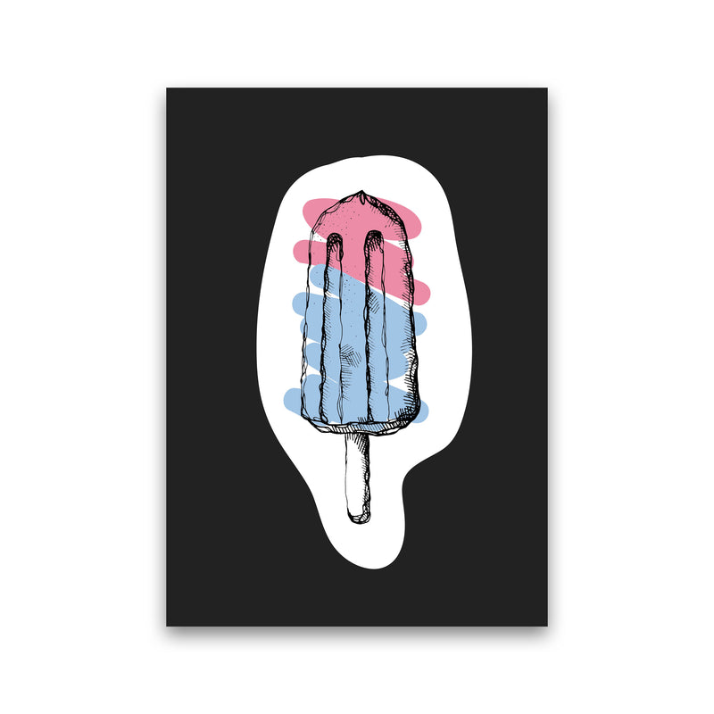 Kitchen Pop Ice Lolly Off Black Art Print by Pixy Paper Print Only