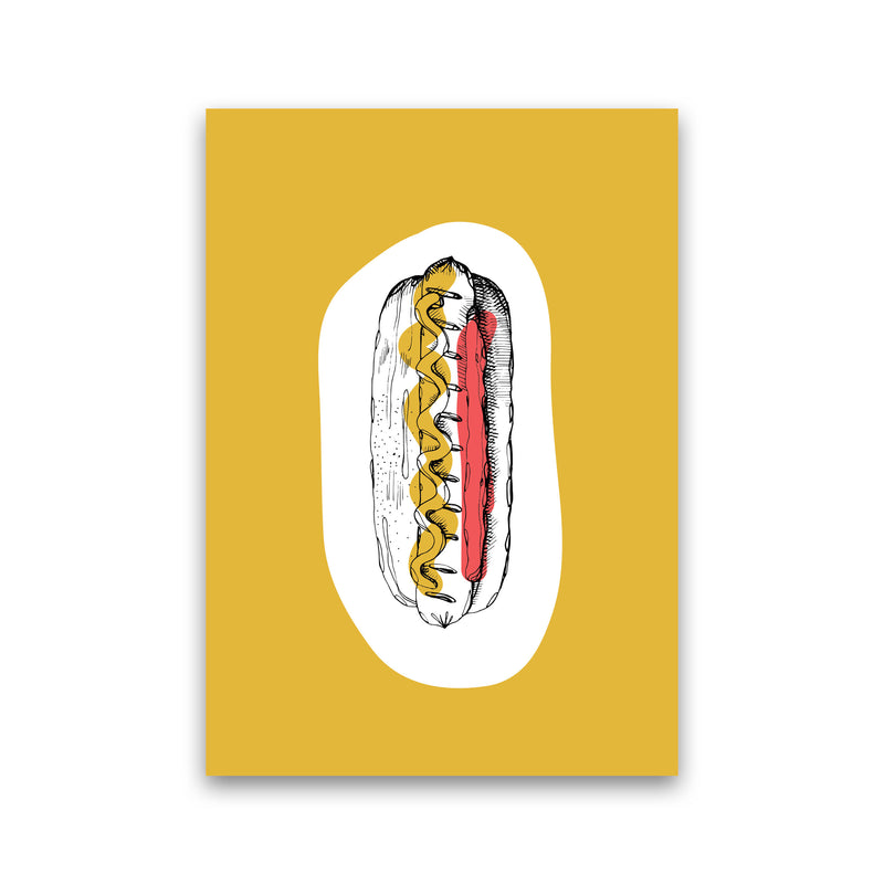 Kitchen Pop Hot Dog Mustard Art Print by Pixy Paper Print Only