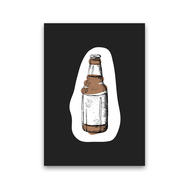 Kitchen Pop Beer Off Black Art Print by Pixy Paper Print Only