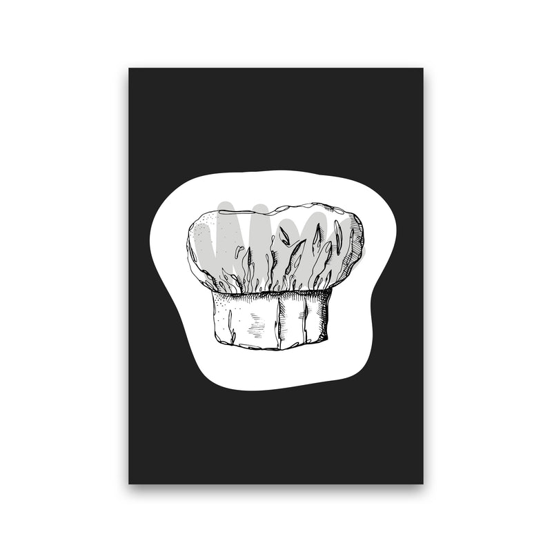 Kitchen Pop Chef's Hat Off Black Art Print by Pixy Paper Print Only