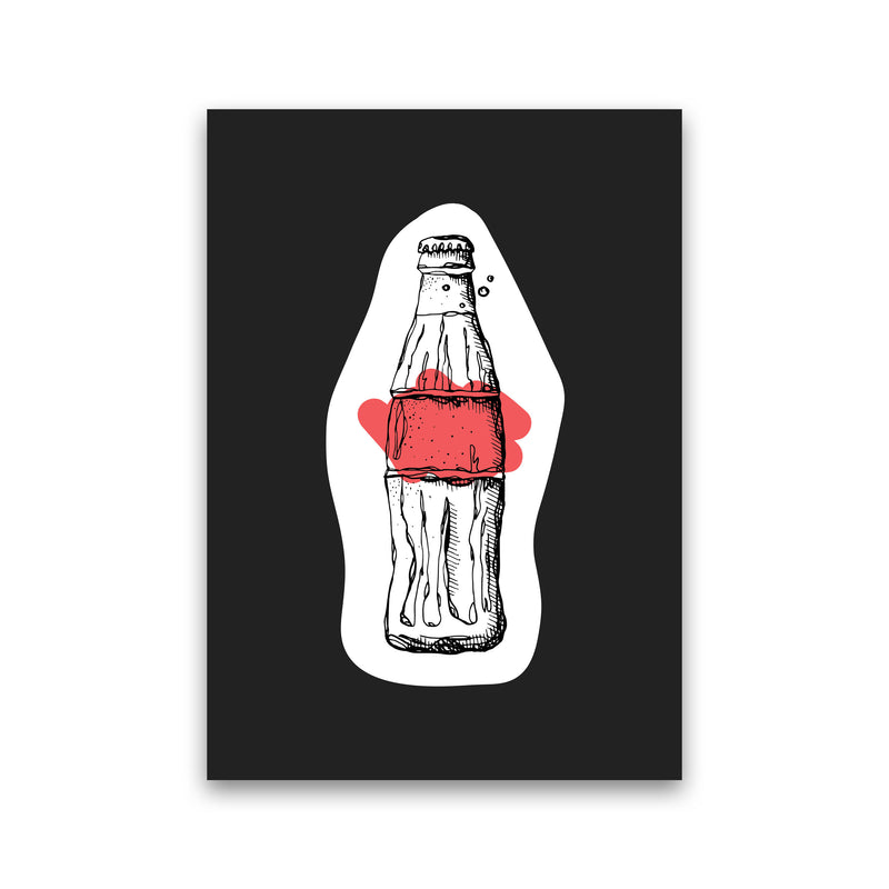 Kitchen Pop Cola Off Black Art Print by Pixy Paper Print Only