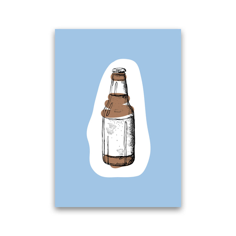 Kitchen Pop Beer Blue Art Print by Pixy Paper Print Only