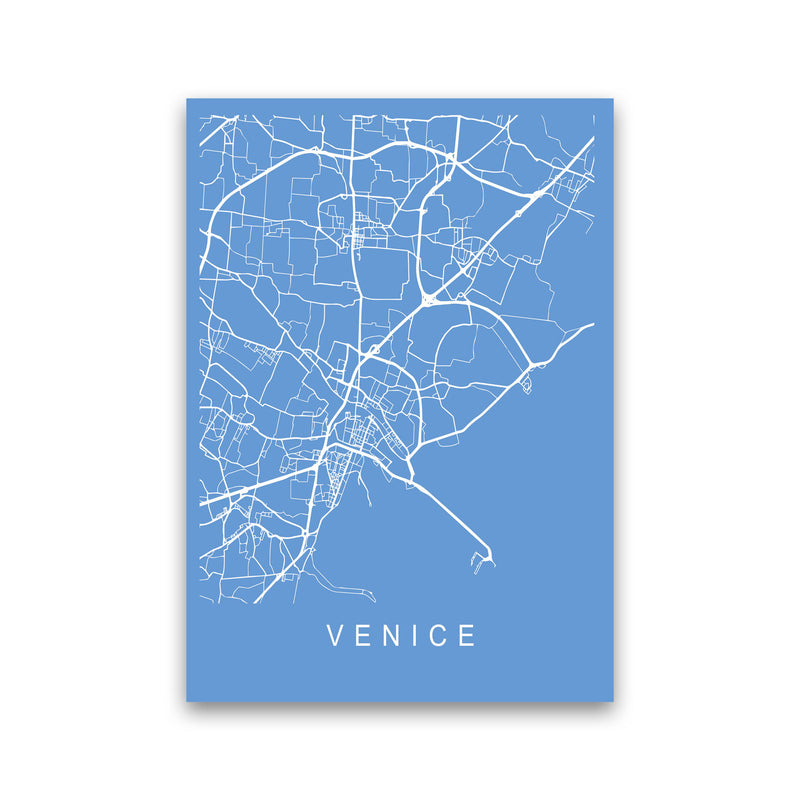 Venice Map Blueprint Art Print by Pixy Paper Print Only