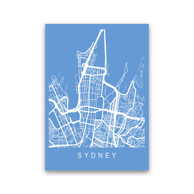 Sydney Map Blueprint Art Print by Pixy Paper Print Only