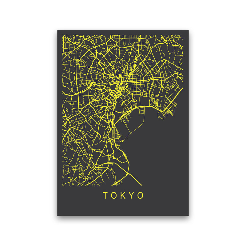 Tokyo Map Neon Art Print by Pixy Paper Print Only