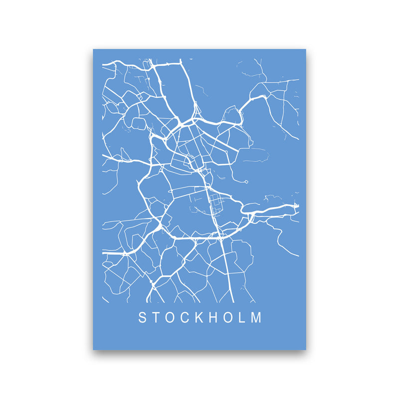 Stockholm Map Blueprint Art Print by Pixy Paper Print Only