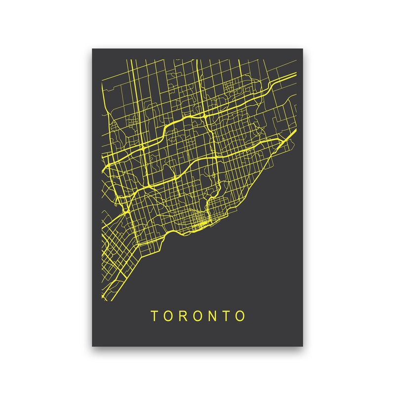 Toronto Map Neon Art Print by Pixy Paper Print Only