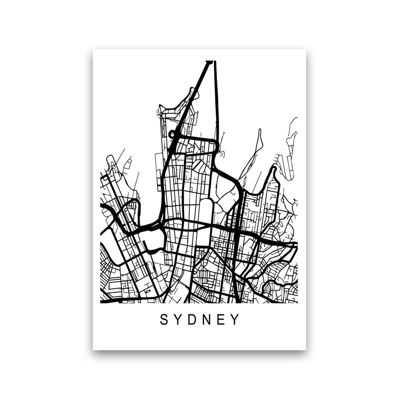 Sydney Map Art Print by Pixy Paper Print Only
