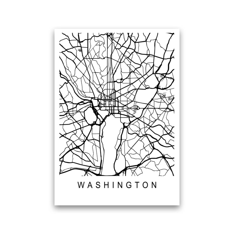 Washington Map Art Print by Pixy Paper Print Only