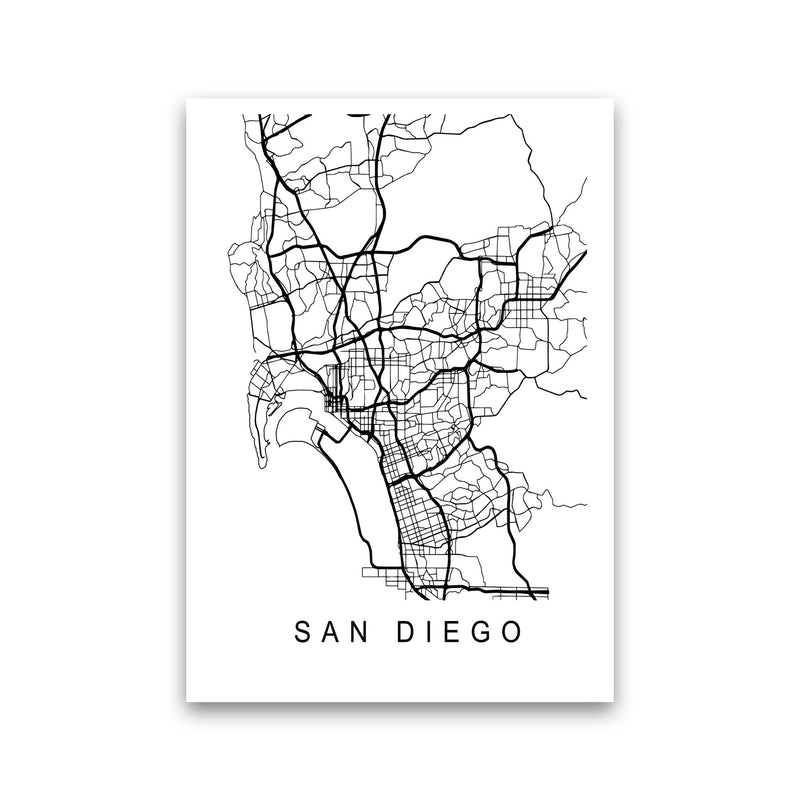 San Diego Map Art Print by Pixy Paper Print Only
